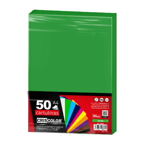 2.19 - CARTULINAS VERDE PACK 50 UNIDS - A4