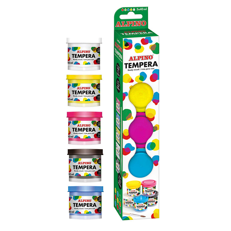 1.11 - TEMPERA CON PINCEL ALPINO - PACK 5X40ML