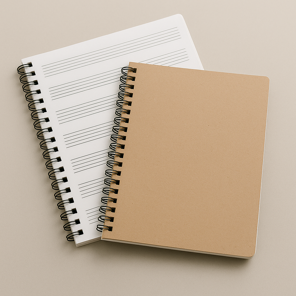 Cuaderno dibujo y musica