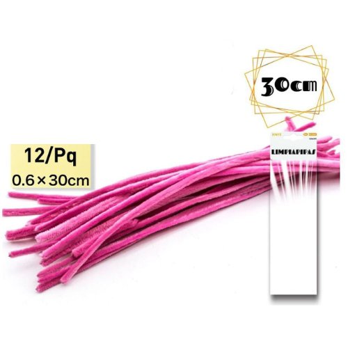 5.9 - LIMPIAPIPAS 30CM - PACK 12 ROSA