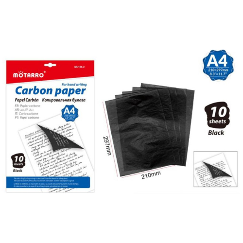 14.0 - PAPEL CARBON NEGRO - PACK 10 UNIDADES