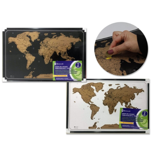 1.2 - MAPA MUNDO PARA RASCAR 43X28CM