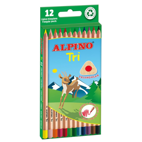 3.0 - LÁPICES MADERA TRIANGULARES ALPINO - PACK  12 UNIDADES