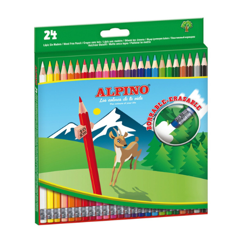2.1 - LÁPICES MADERA CON BORRADOR ALPINO- PACK 24