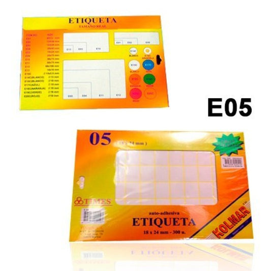 2.2 - ETIQUETAS ADHESIVAS 18 X 24MM - PACK 300 UNIDADES