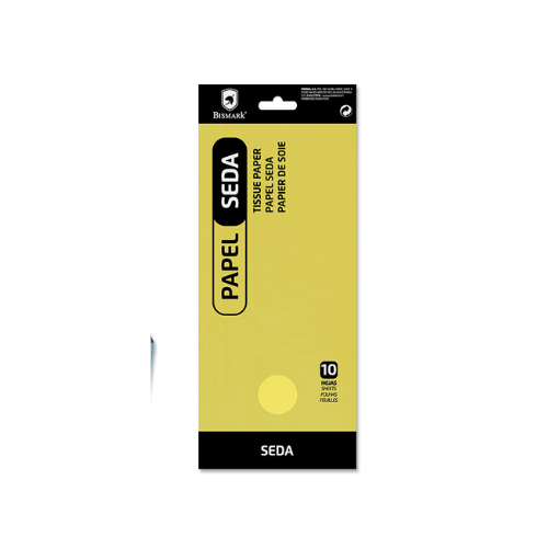 7 - PAPEL SEDA COLORES AMARILLO, 1 UNIDAD