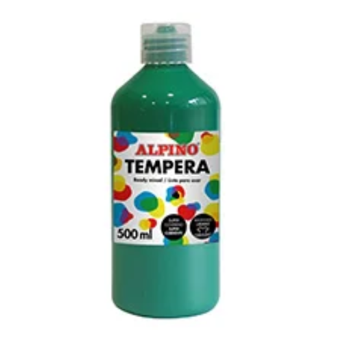 9.19 - BOTELLA TEMPERA ESCOLAR 500 ML. VERDE PRADO.