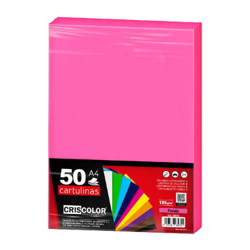 2.7 - CARTULINAS FUCSIA PACK 50 UNIDS - A4