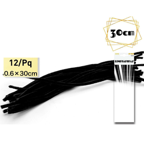 5.3 - LIMPIAPIPAS 30CM - PACK 12 NEGRO