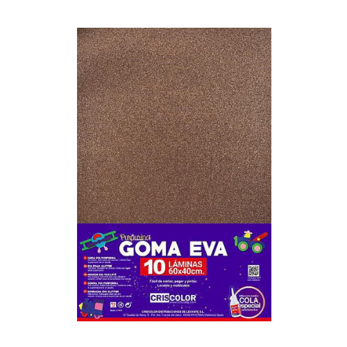 5.6 - GOMAEVA PURPURINA MARRÓN, PACK 10 UNIDADES 60X40CM