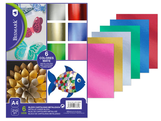 12 - CARTULINA METALIZADA A4 - PACK 6 SURTIDO