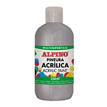 1.10 - BOTELLA PINTURA ACRÍLICA ESCOLAR 250ML PLATA