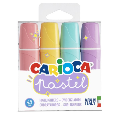 6 - SUBRAYADOR CARIOCA PASTEL - PACK 4