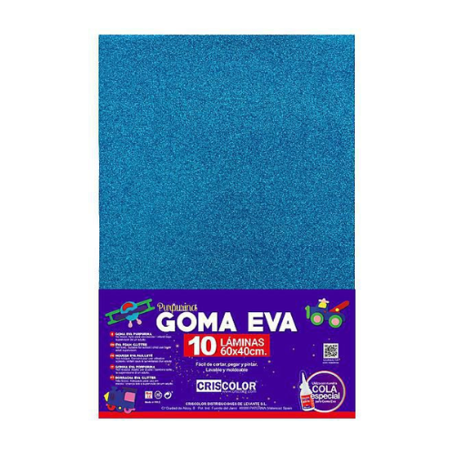 5.0 - GOMAEVA PURPURINA AZUL PACK 10 UNIDS - 60X40CM