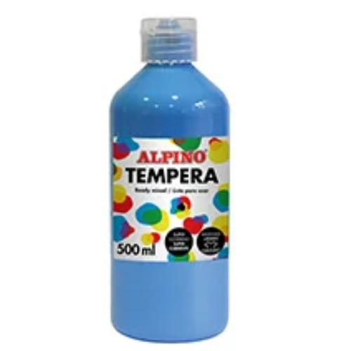 9.18 - BOTELLA TEMPERA ESCOLAR 500 ML. AZUL CYAN.
