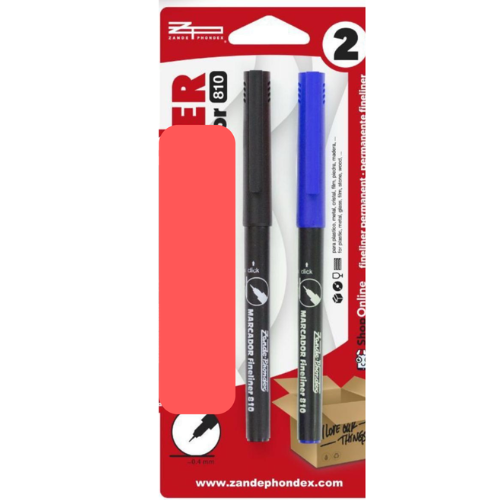 12.2 - MARCADOR PUNTA EXTRA FINA - PACK NEGRO/AZUL