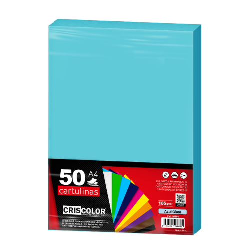 2.3 - CARTULINAS AZUL CLARO PACK 50 UNIDS - A4