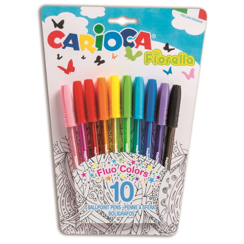 1.22 - BOLIGRAFOS FLUOR CARIOCA - PACK 10