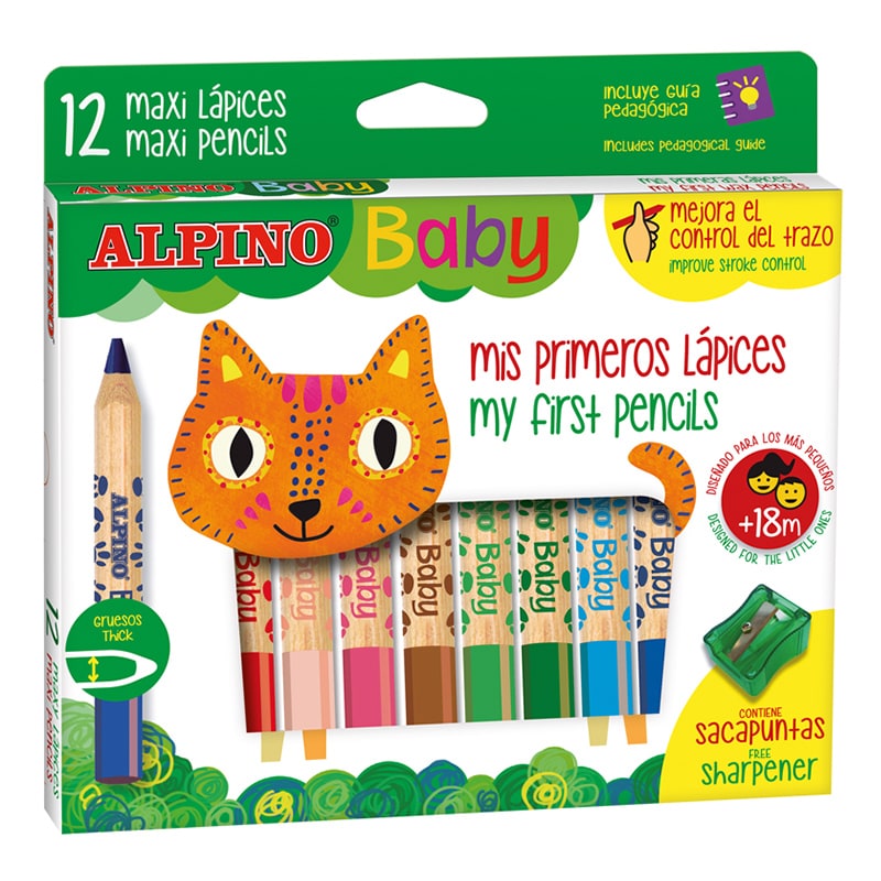 5 - LÁPICES MADERA ALPINO PARA BEBÉS - PACK 12