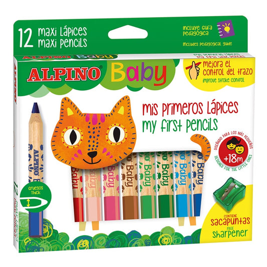 5 - LÁPICES MADERA ALPINO PARA BEBÉS - PACK 12