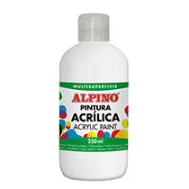 1 - BOTELLA PINTURA ACRÍLICA ALPINO 250ML BLANCO