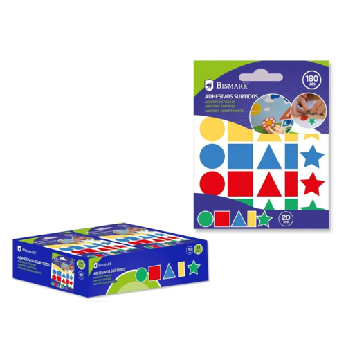 2.16 - GOMETS ADHESIVOS SURTIDOS 20MM - PACK 180