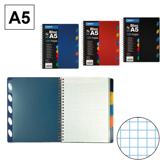 2 - BLOC A5  CON SEPARADORES AZUL