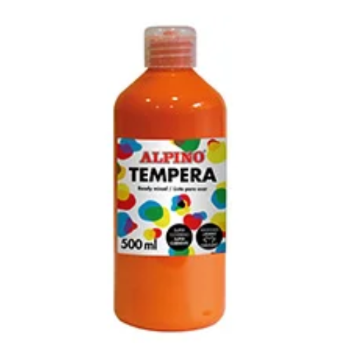 9.15 - BOTELLA TEMPERA ESCOLAR 500 ML. NARANJA.