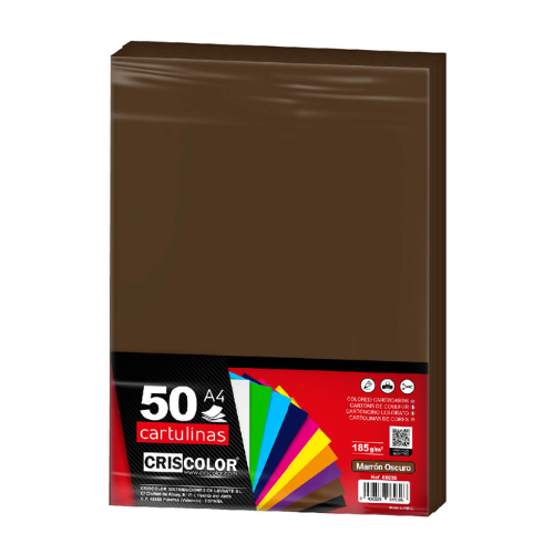 2.11  - CARTULINAS MARRÓN OSCURO PACK 50 UNIDS - A4