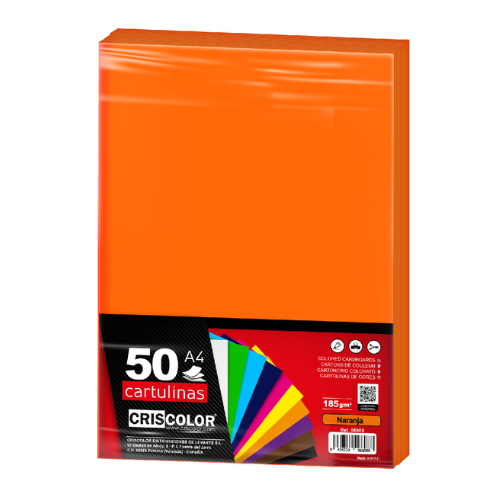 2 -  CARTULINAS NARANJA PACK 50 UNIDS - A4