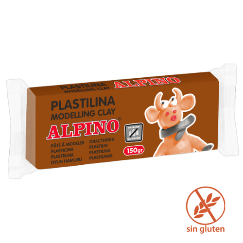 9 - PLASTILINA ALPINO 150GR MARRON- 1 UNIDAD