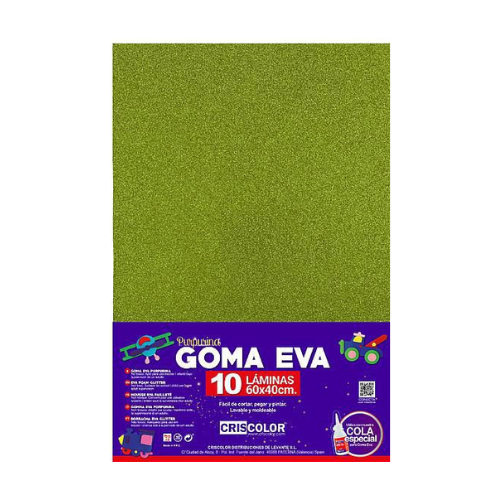 5.16  - GOMAEVA PURPURINA VERDE CLARO, PACK 10 UNIDAD, 60X40CM