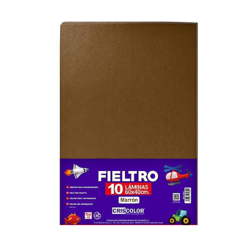 8.4. - FIELTRO COLORES MARRÓN, PACK 10 UNIDADES, 60X40CM