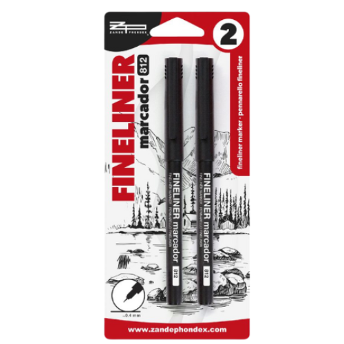 12 - MARCADOR PUNTA EXTRA FINA - PACK NEGRO/NEGRO