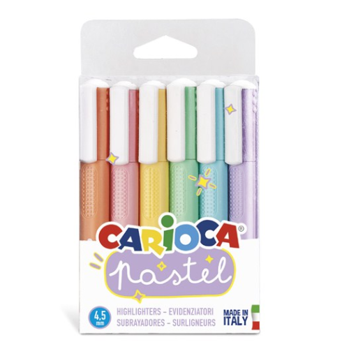 6.2 - SUBRAYADOR CARIOCA PASTEL - PACK 6