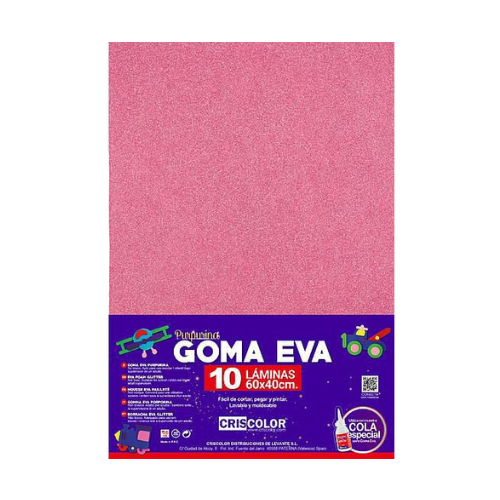 5.14 - GOMAEVA PURPURINA ROSA CLARO, PACK 10 UNIDADES, 60X40CM