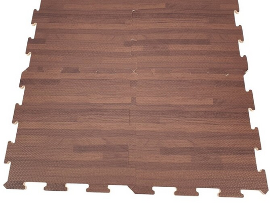 3.1 - SUELO GOMA EVA 9 PIEZAS 30X30CM MARRÓN - EFECTO PARQUET