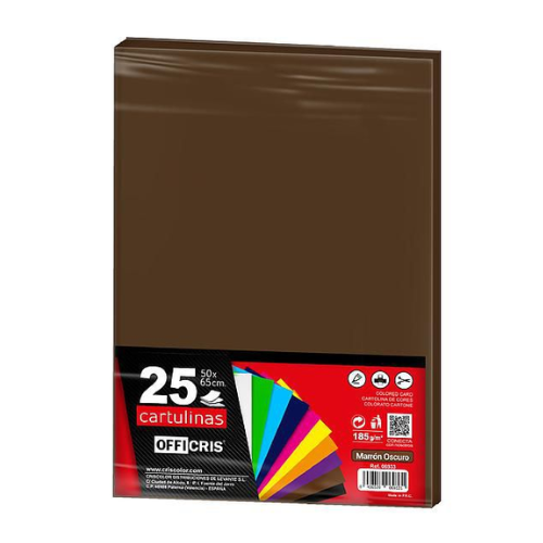 1.4 - CARTULINAS MARRÓN OSCURO PACK 25 UNIDS - 50X65CM