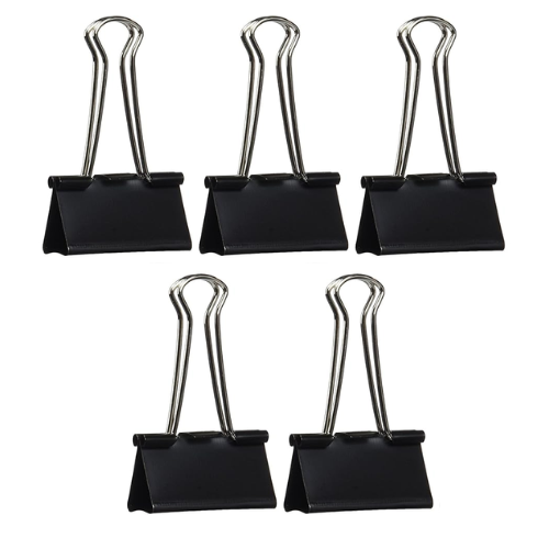 4.4  - PACK 5 PINZA METÁLICA NEGRO 25 MM