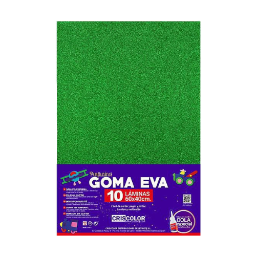 5.15 - GOMAEVA PURPURINA VERDE, PACK  10 UNIDADES, 60X40CM