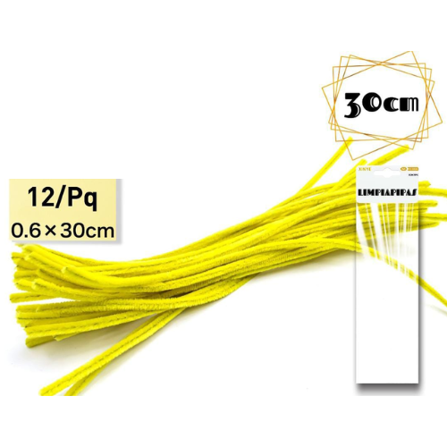 5.8 - LIMPIAPIPAS 30CM - PACK 12 AMARILLO