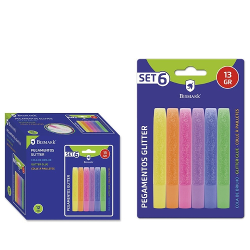 10 - PEGAMENTO GLITTER NEON 6 COLORES 1GRS