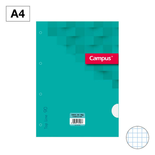 1.8 - RECAMBIO A4  HOJAS CAMPUS CUADRADOS 100H 90G