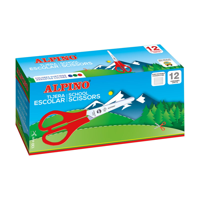 3.2 - TIJERA ALPINO CAJA 12 TIJERAS ESCOLARES DE 130MM