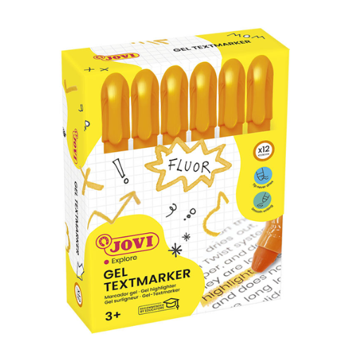 19.1 - MARCADORES GEL EN STICK COLOR NARANJA FLUOR JOVI - PACK 12