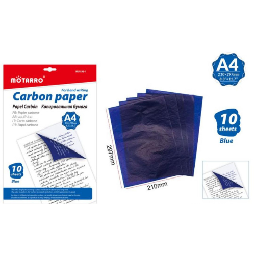 14.1 - PAPEL CARBON AZUL - PACK 10 UNIDADES