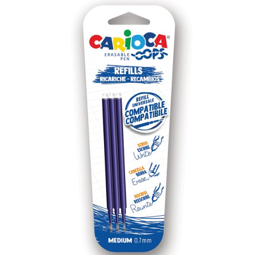 1.31 - RECAMBIO UNIVERSAL BOLÍGRAFO BORRABLE AZUL - PACK 3