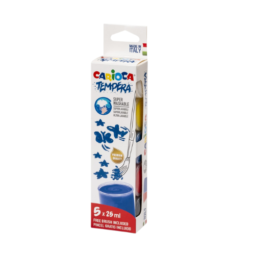 1.21 - CARIOCA TEMPERA VASITOS - PACK 5X25ML