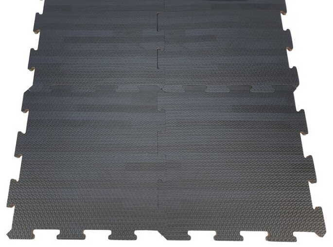 3.2 - SUELO GOMA EVA 9 PIEZAS 30X30CM NEGRO - EFECTO PARQUET