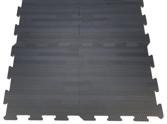 3.2 - SUELO GOMA EVA 9 PIEZAS 30X30CM NEGRO - EFECTO PARQUET
